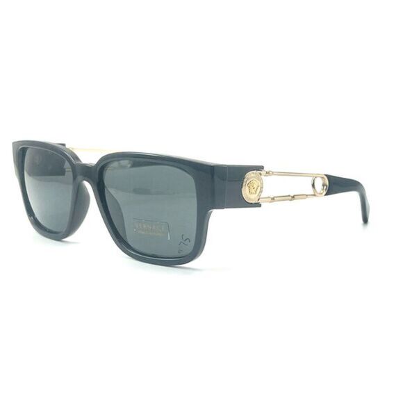 NEW VERSACE VE4412 GB1/87 BLACK AUTHENTIC SUNGLASSES 57-18 140 - Picture 1 of 3